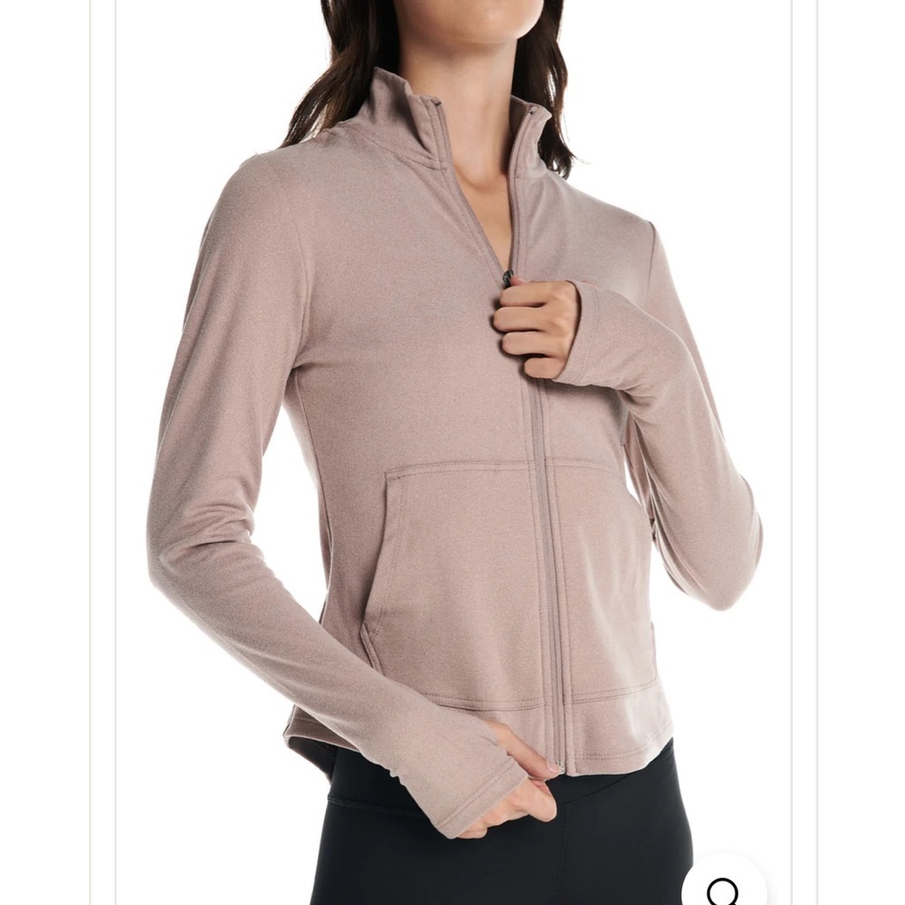 KYODAN • super soft light purple heather lightweight zip collared sweater jacket - Picture 7 of 8
